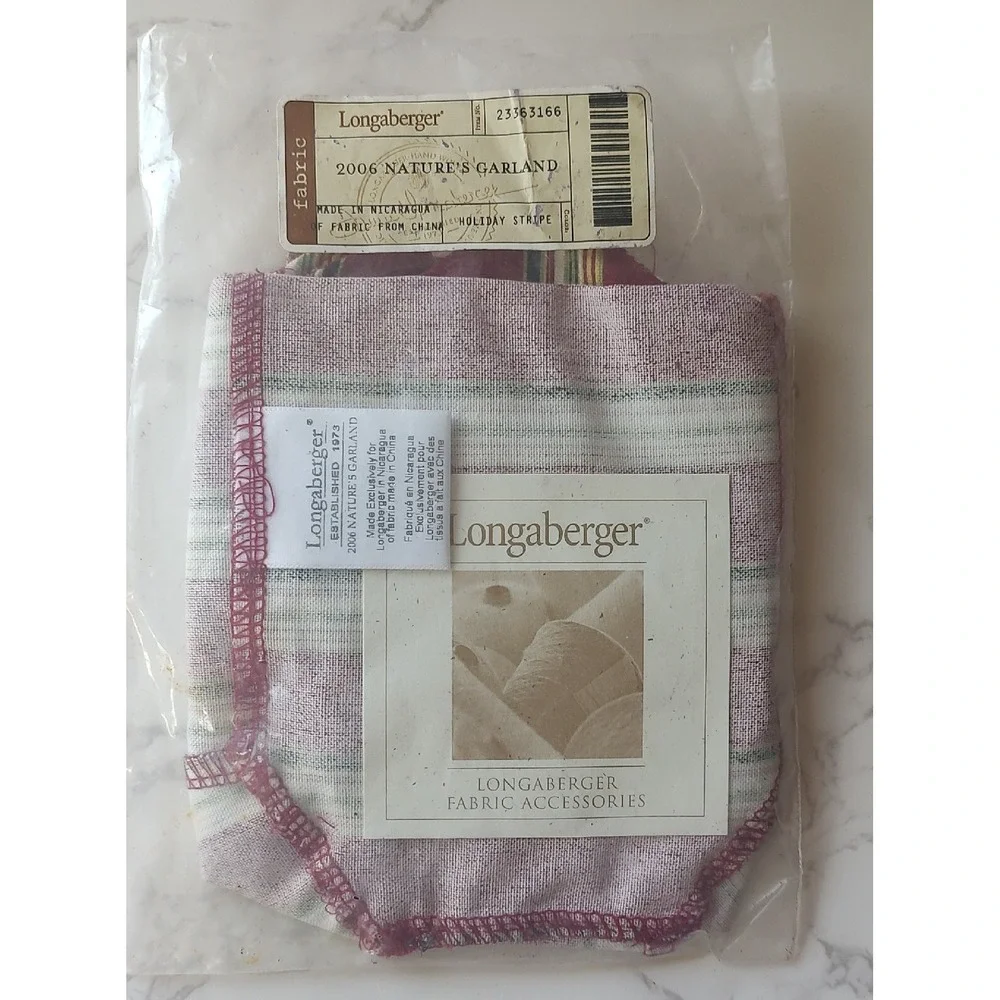 Longaberger Liner 2006 Nature's Garland Holiday Stripe NIB Item# 23363166 A7